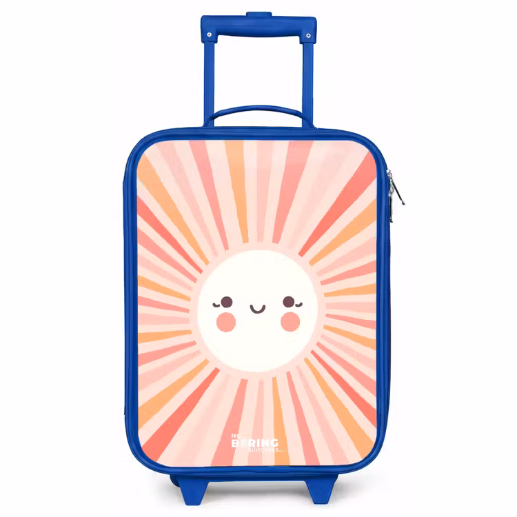 Children's suitcase - Blue - Round sun with face — 1