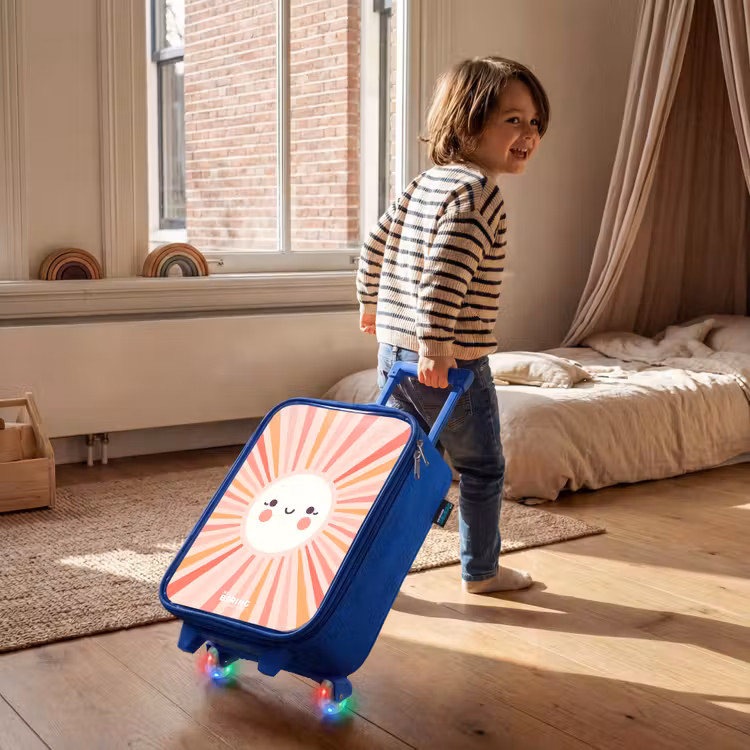 Children's suitcase - Blue - Round sun with face — 2