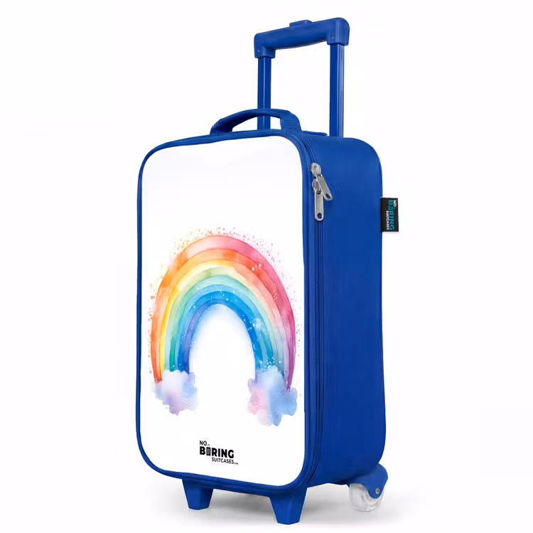 Children's suitcase - Blue - Watercolor rainbow — 5