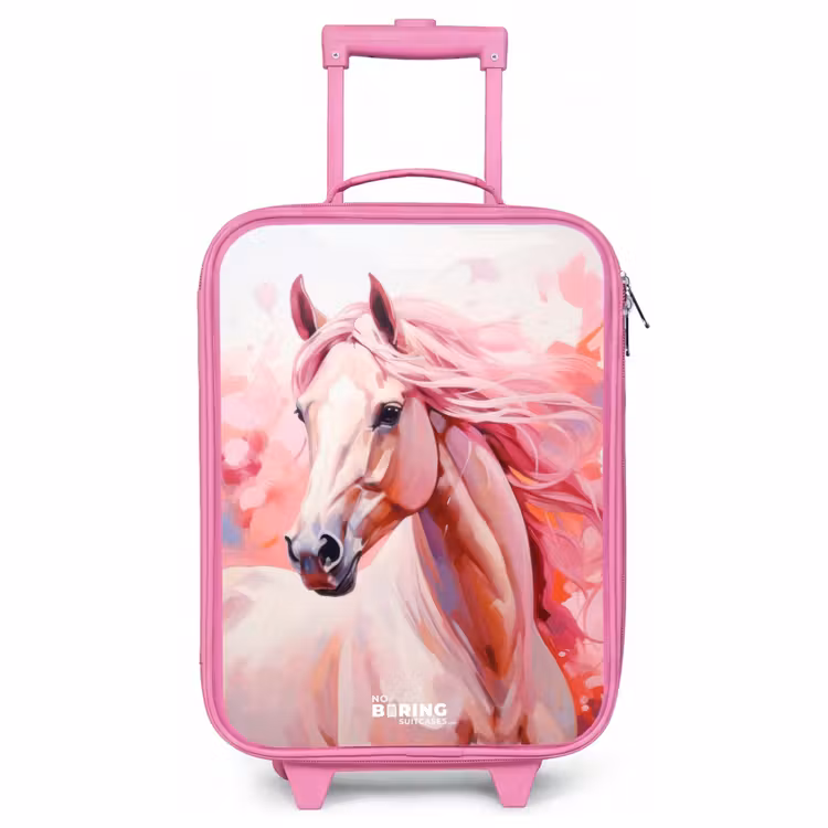 Children's suitcase - Pink - Pastel pink horse — 1