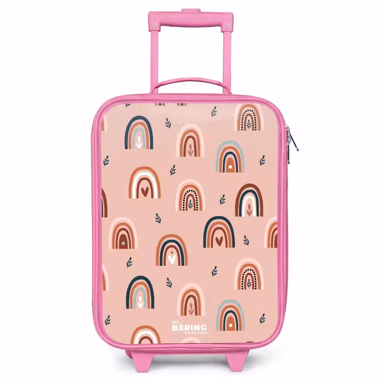 Children's suitcase - Pink - Pink rainbows pattern — 1