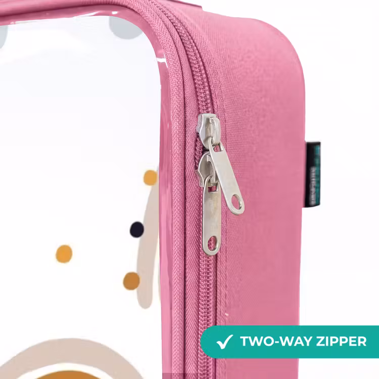 Children's suitcase - Pink - Rainbows pattern in soft colors — 4