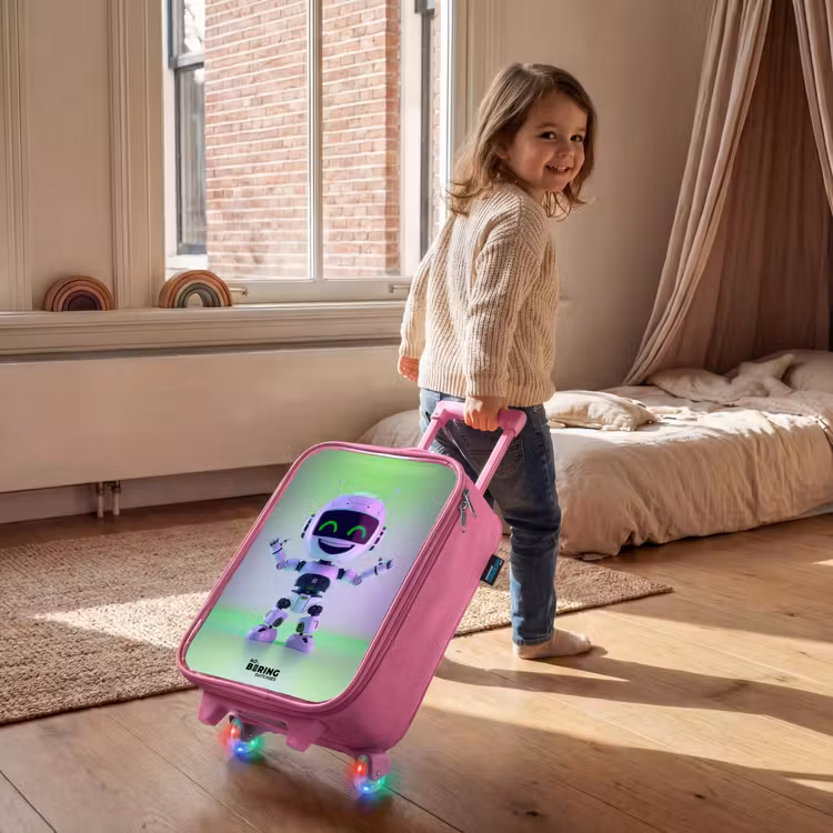 Children's suitcase - Pink - Robot with purple and green light — 2