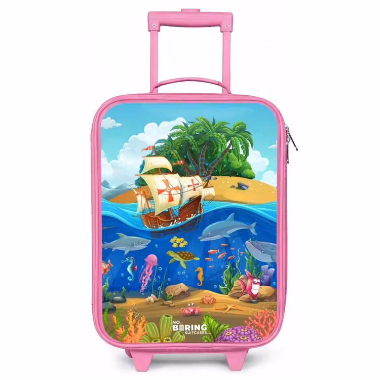 Children's suitcase - Pink - Sailing ship on the ocean — 1