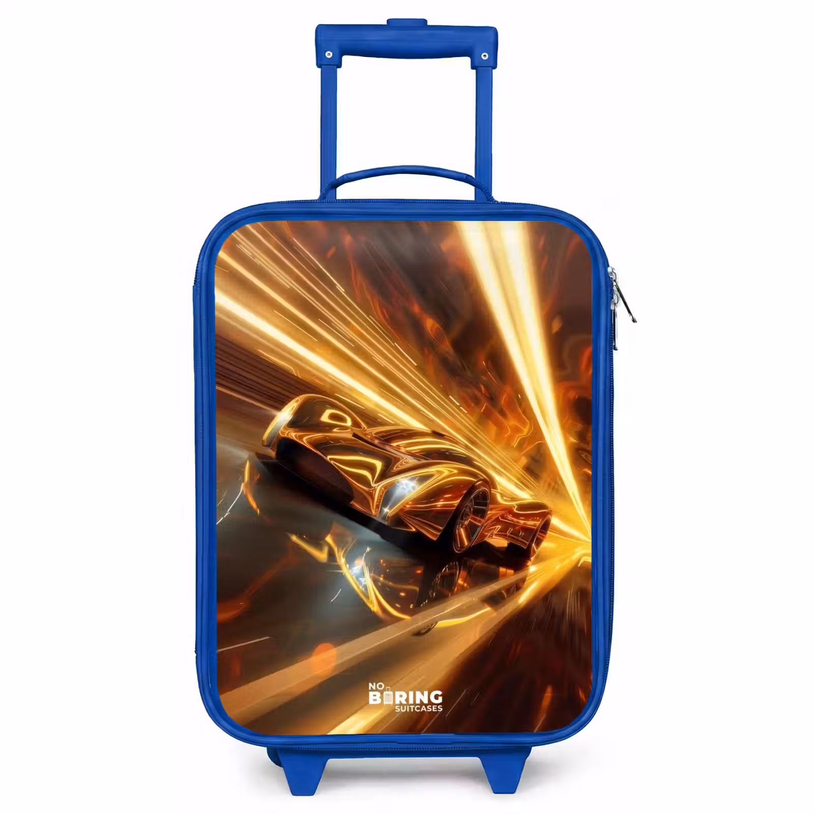 Children's suitcase - Blue - Golden race car in a tunnel — 1