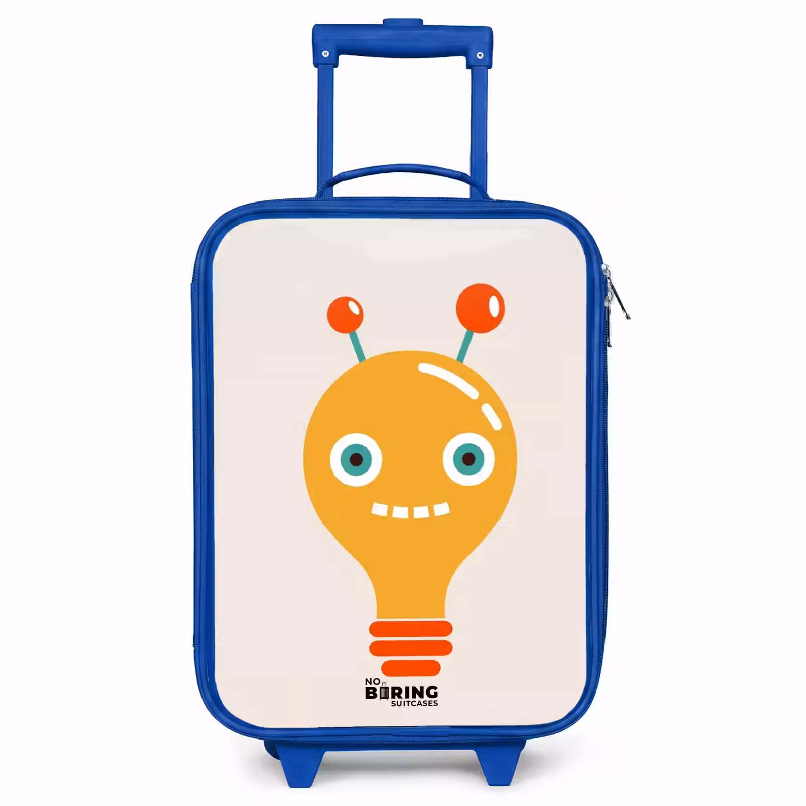 Children's suitcase - Blue - Light bulb robot with big eyes — 1