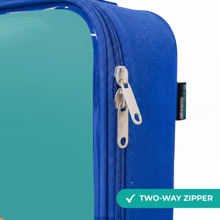 Children's suitcase - Blue - Black robot with orange accents on a blue background — 6