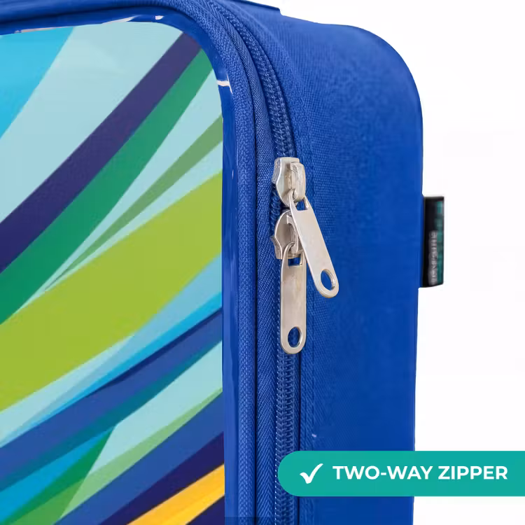 Children's suitcase - Blue - Race car on striped background — 6