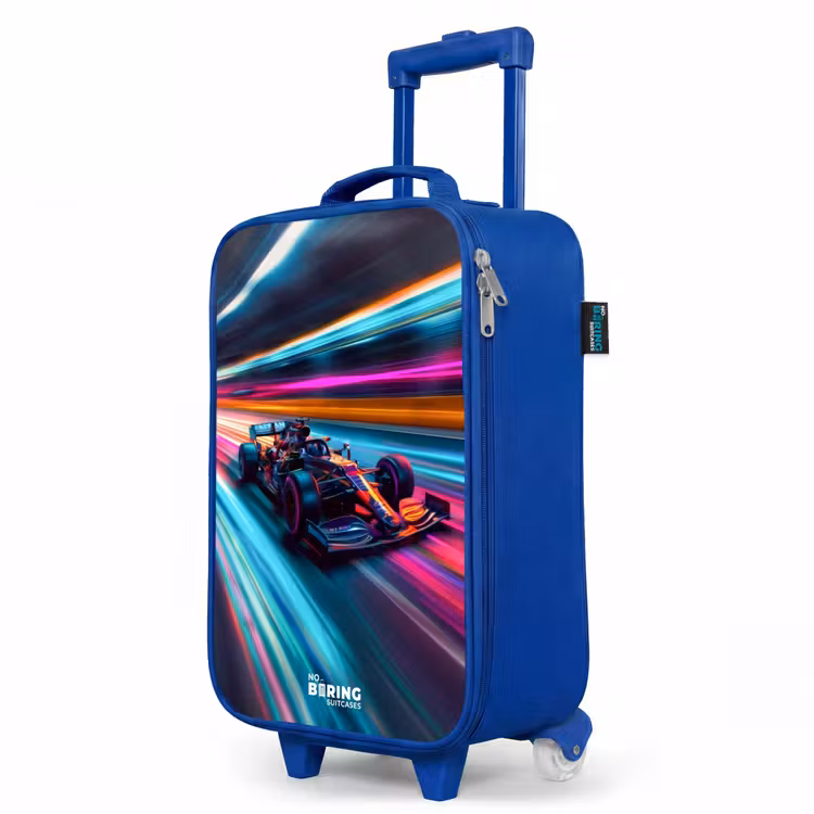 Children's suitcase - Blue - Race car with colorful light tracks — 5