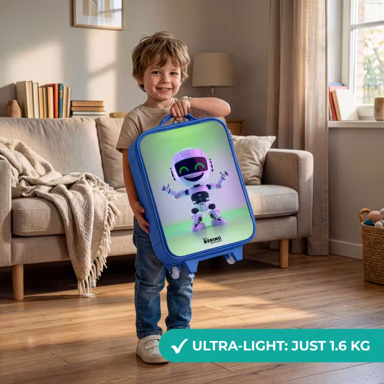 Children's suitcase - Blue - Robot with purple and green light — 3