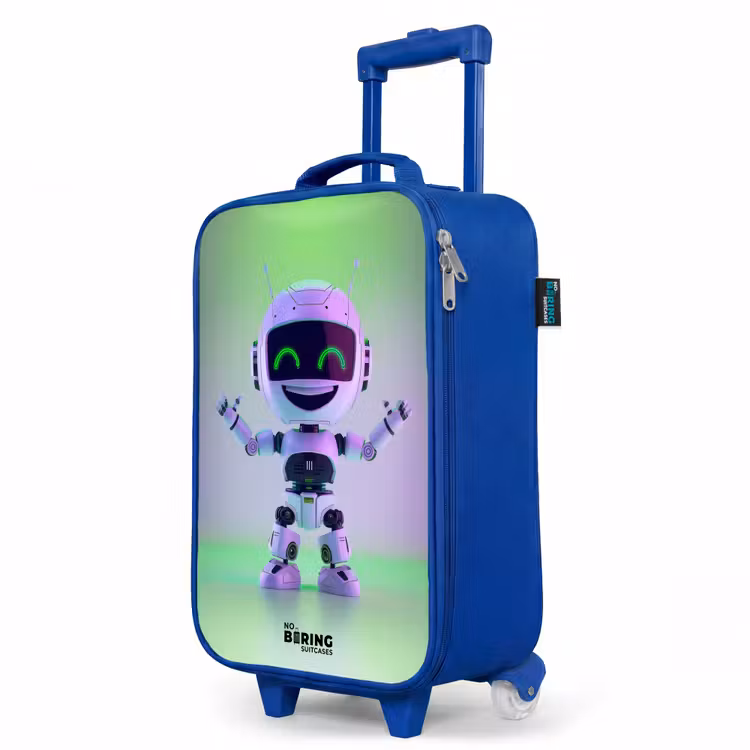 Children's suitcase - Blue - Robot with purple and green light — 5