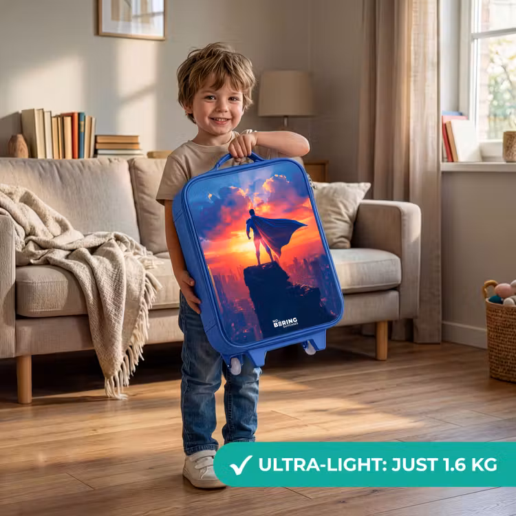 Children's suitcase - Blue - Skyscraper superhero — 3