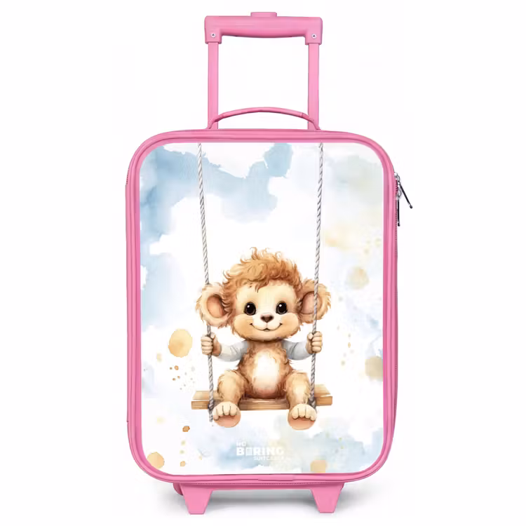 Children's suitcase - Pink - Axel monkey — 1