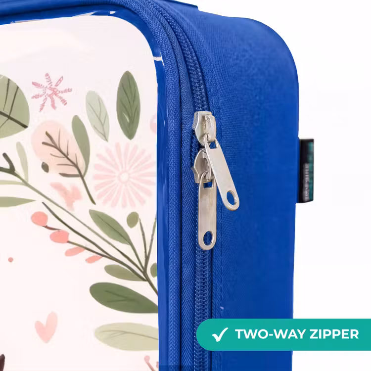 Children's suitcase - Blue - Pink and brown owl sitting together on a branch — 6
