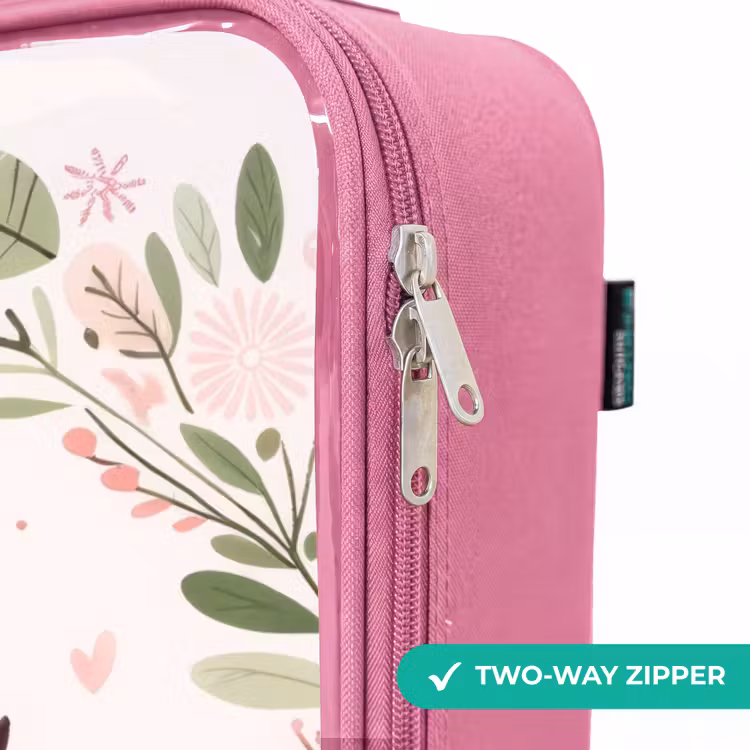 Children's suitcase - Pink - Pink and brown owl sitting together on a branch — 4