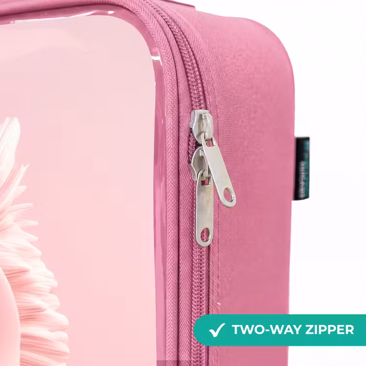 Children's suitcase - Pink - Pink owl with blue eyes — 4