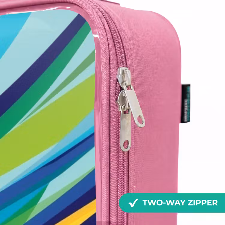 Children's suitcase - Pink - Race car on striped background — 4