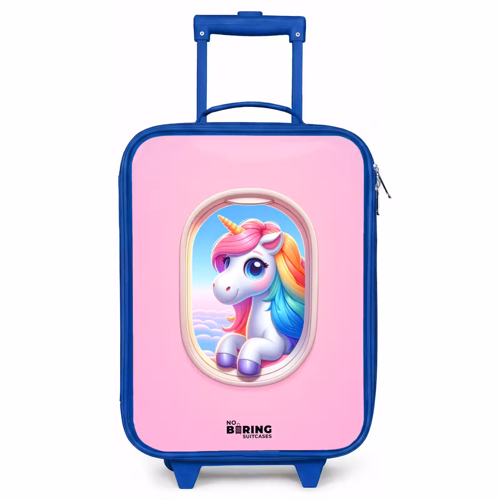 Children's suitcase - Blue - Colorful unicorn from an airplane window — 1