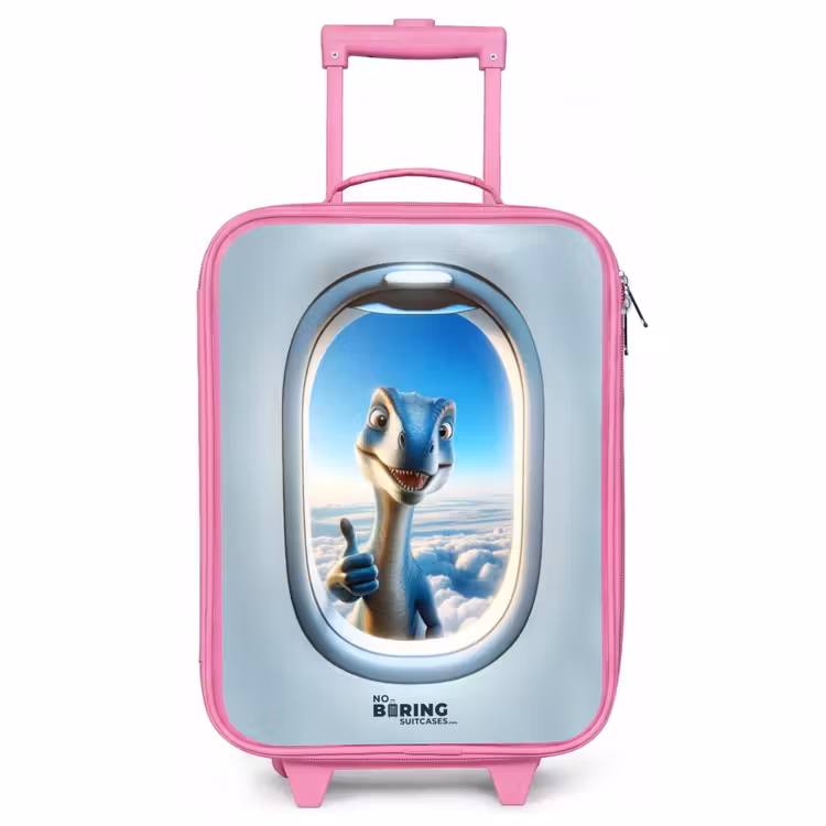 Children's suitcase - Pink - Dino from an airplane window — 1