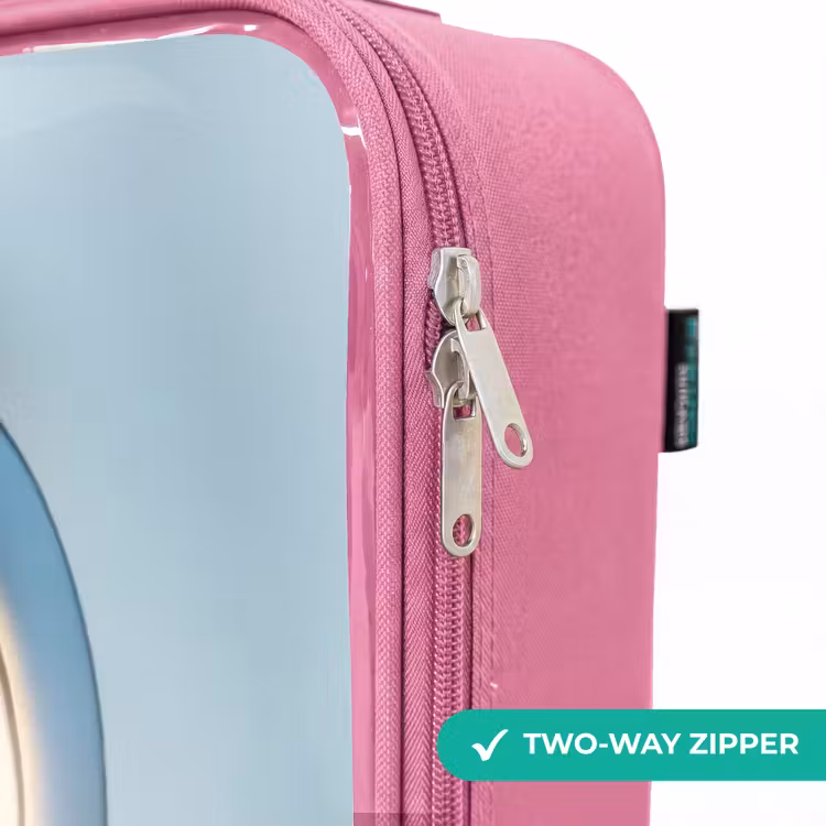 Children's suitcase - Pink - Dino from an airplane window — 4