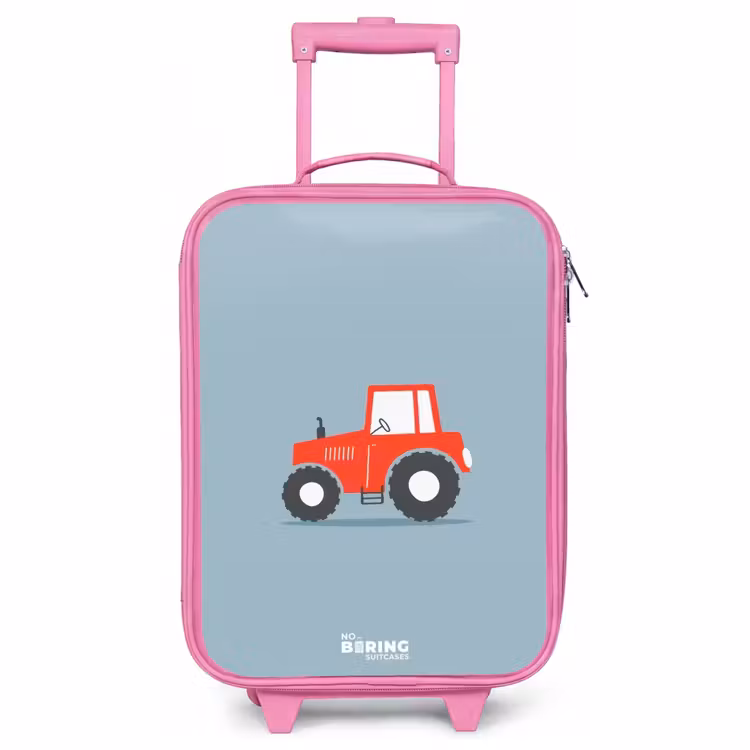 Children's suitcase - Pink - Red trigger blue background — 1