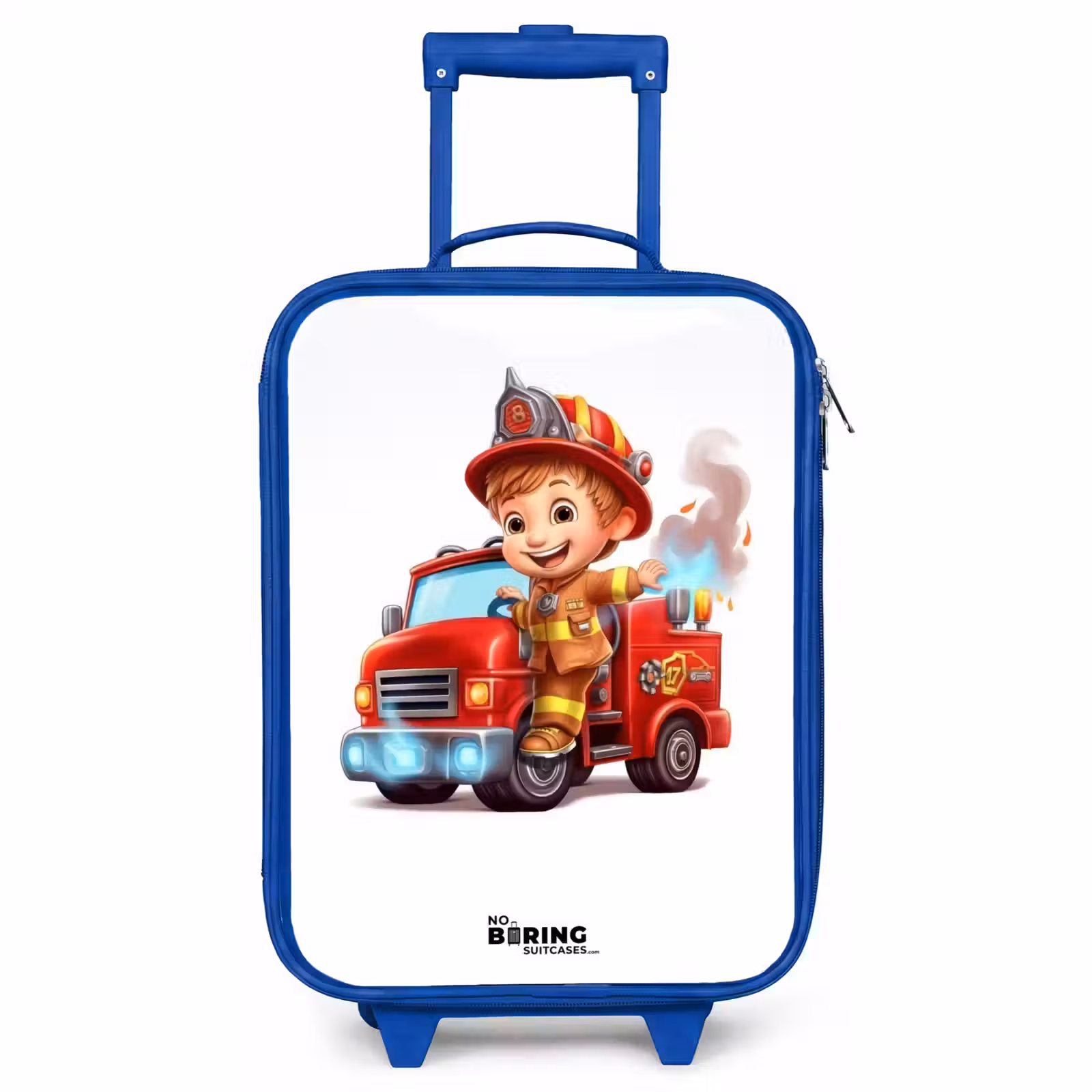 Children's suitcase - Blue - Fire department with fire engine — 1