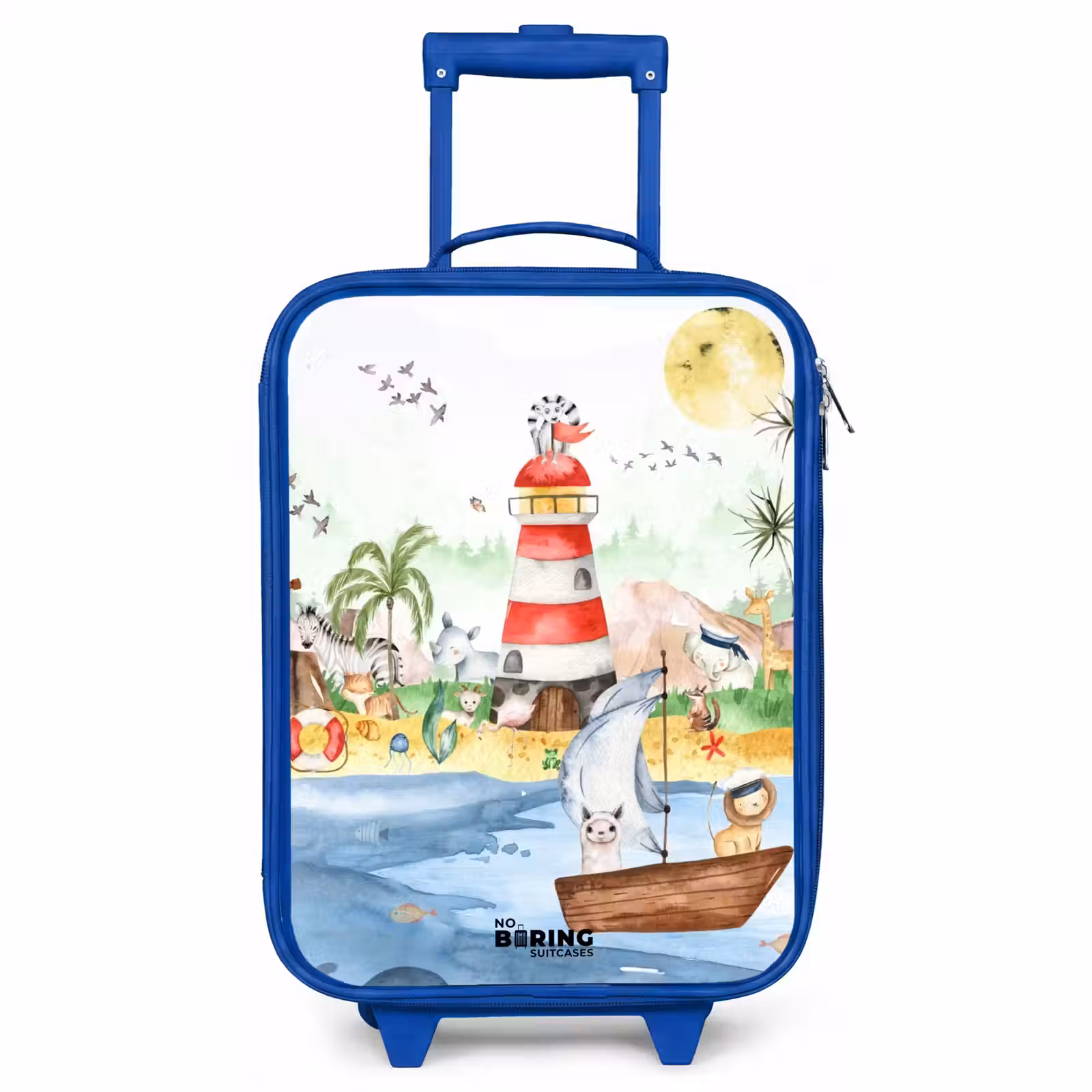 Children's suitcase - Blue - Lighthouse with all the animals — 1