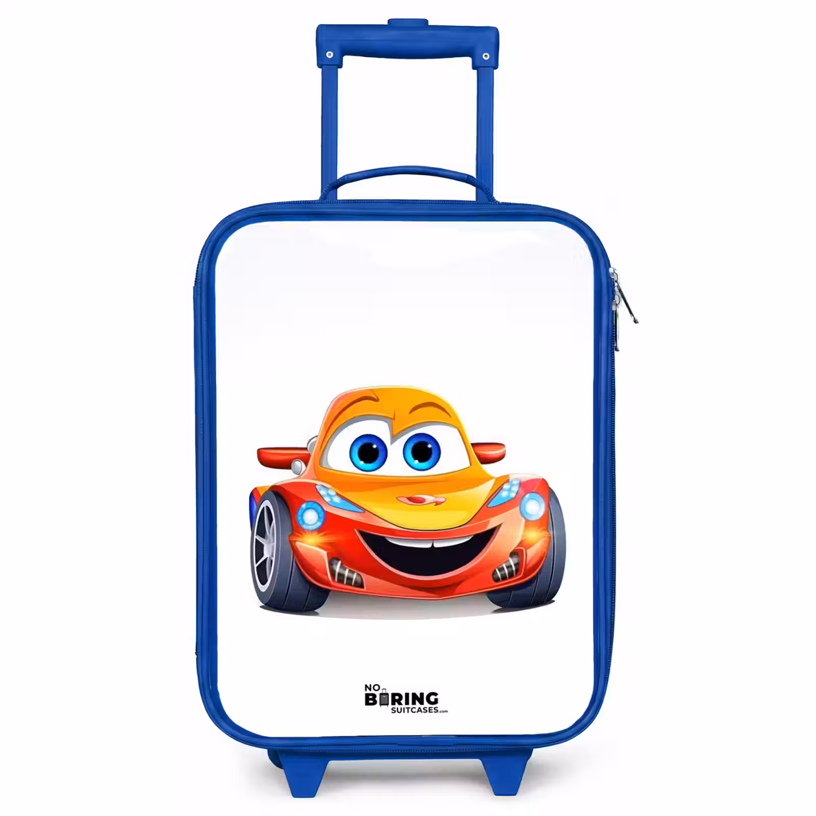Children's suitcase - Blue - Race car with face — 1