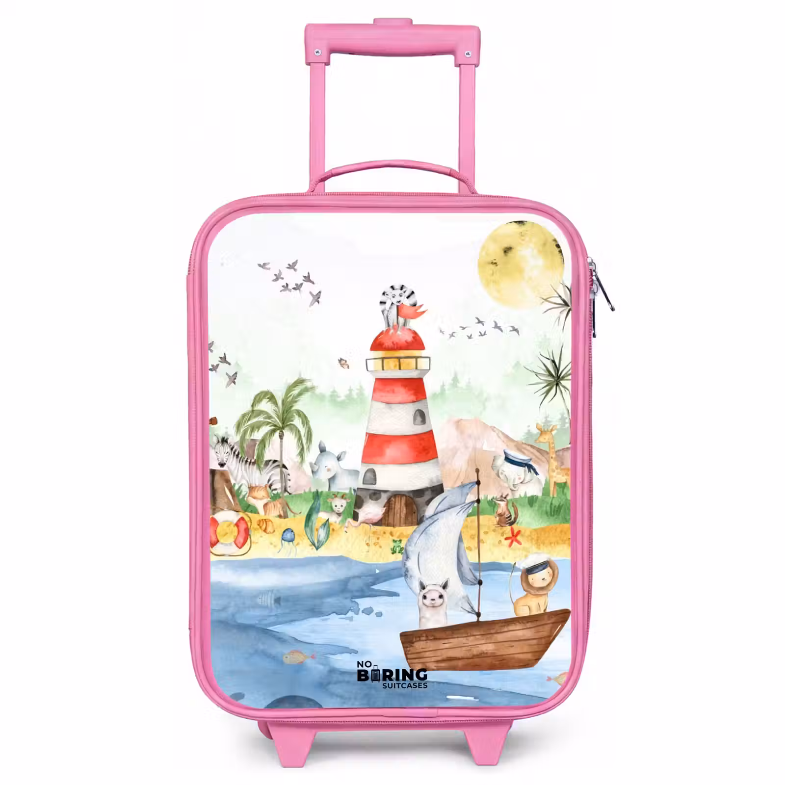 Children's suitcase - Pink - Lighthouse with all the animals — 1