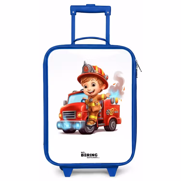 Children's suitcase - Blue - Fire department with fire engine — 1