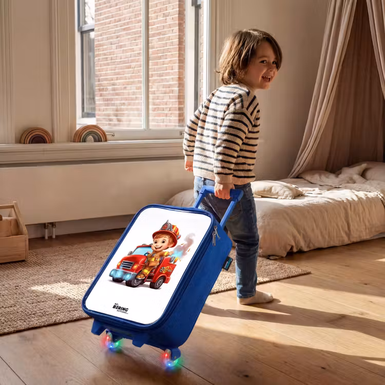 Children's suitcase - Blue - Fire department with fire engine — 2