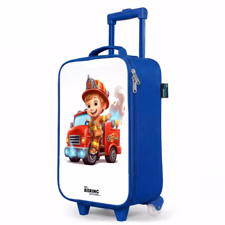 Children's suitcase - Blue - Fire department with fire engine — 5