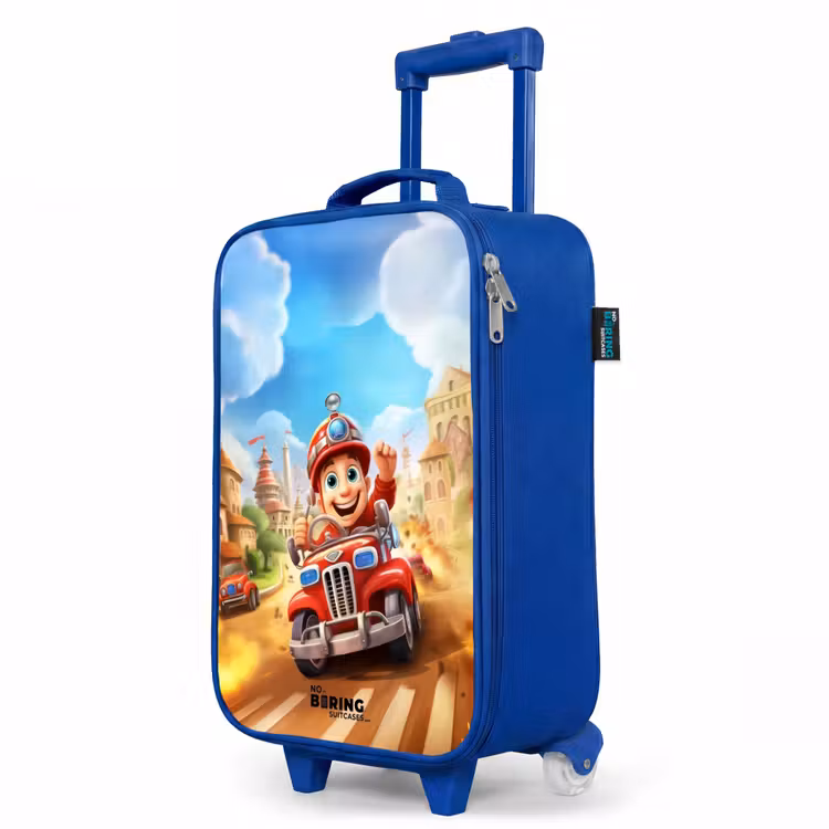 Children's suitcase - Blue - Fire truck through town — 5