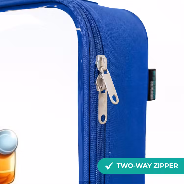 Children's suitcase - Blue - Orange monster truck smiling — 6