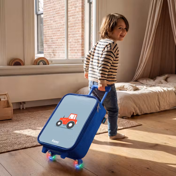Children's suitcase - Blue - Red trigger blue background — 2