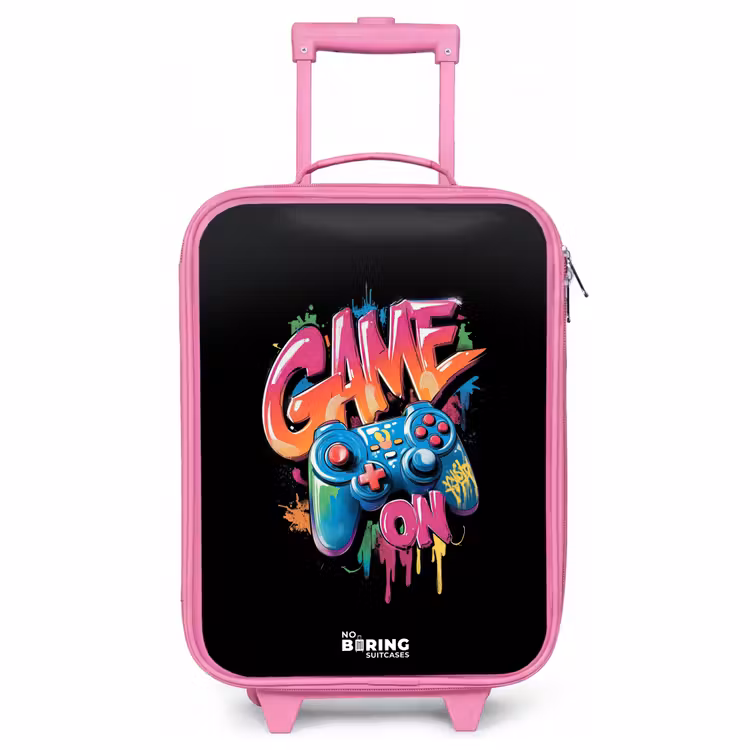 Children's suitcase - Pink - Game - Controller - Graffiti - Neon — 1