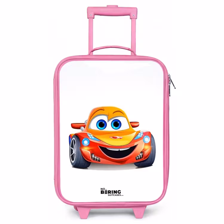 Children's suitcase - Pink - Race car with face — 1