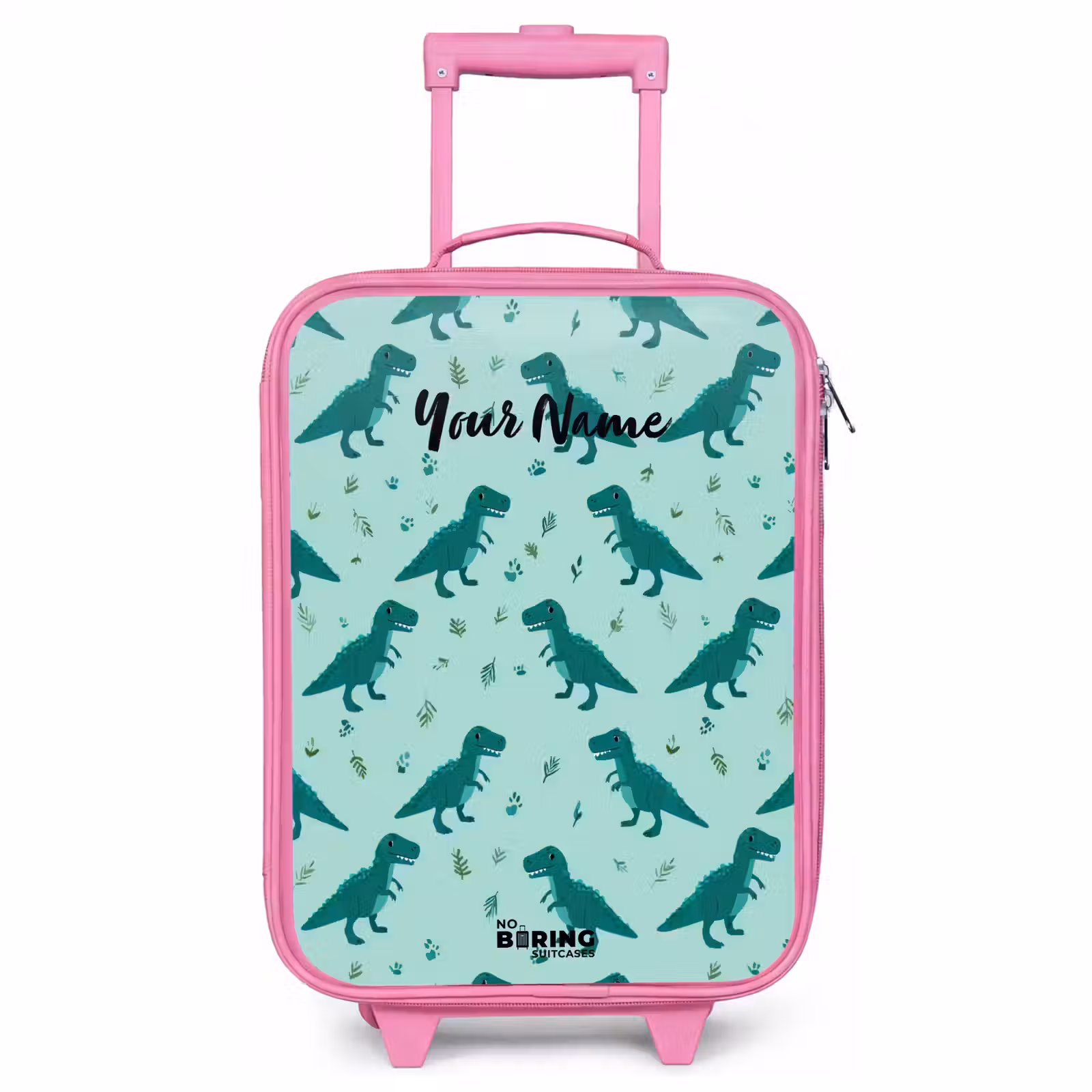 Children's suitcase - Pink - Dinos - Pattern - Green — 1