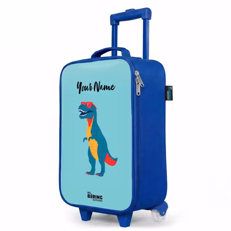Children's suitcase - Blue - Dino - Animal - Sunglasses — 5