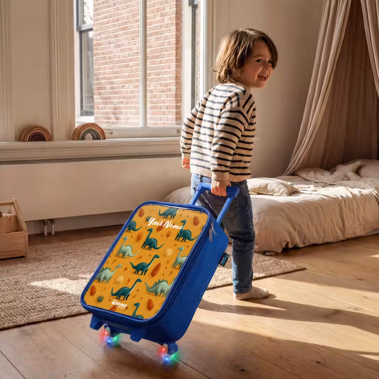 Children's suitcase - Blue - Dino - Animals - Pattern — 2