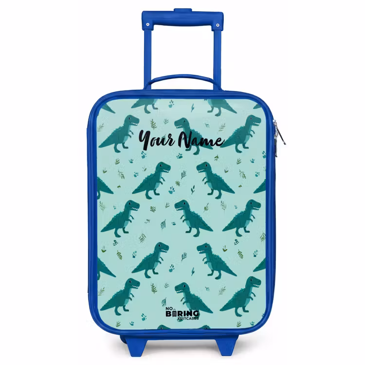 Children's suitcase - Blue - Dinos - Pattern - Green — 1