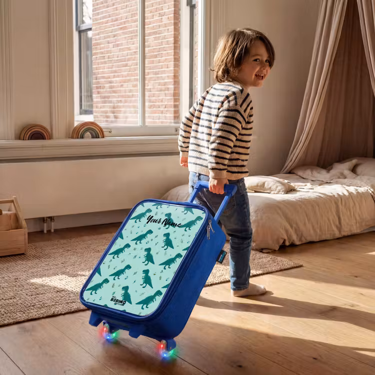 Children's suitcase - Blue - Dinos - Pattern - Green — 2