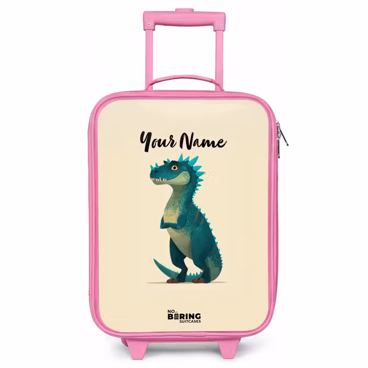 Children's suitcase - Pink - Dino - Animal - Blue - Green — 1