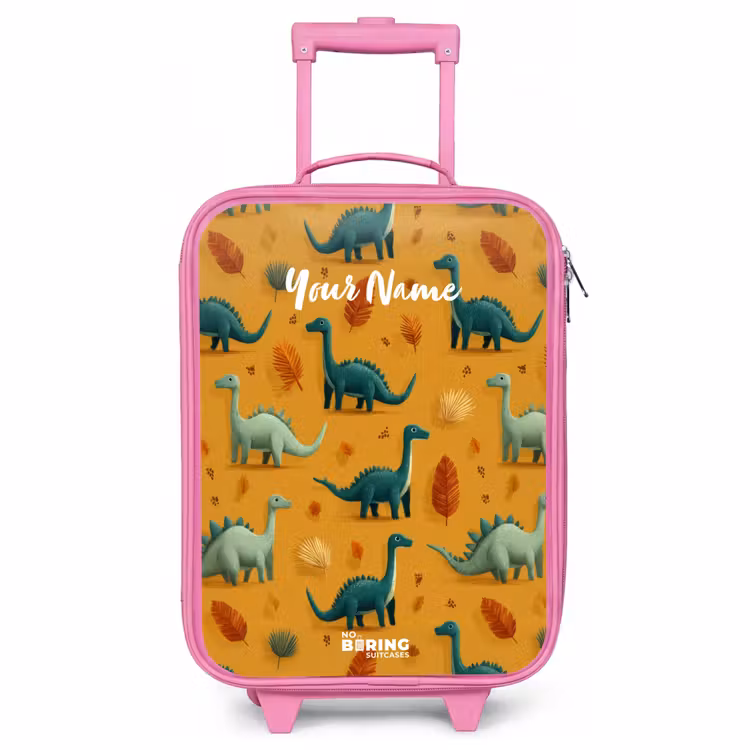 Children's suitcase - Pink - Dino - Animals - Pattern — 1