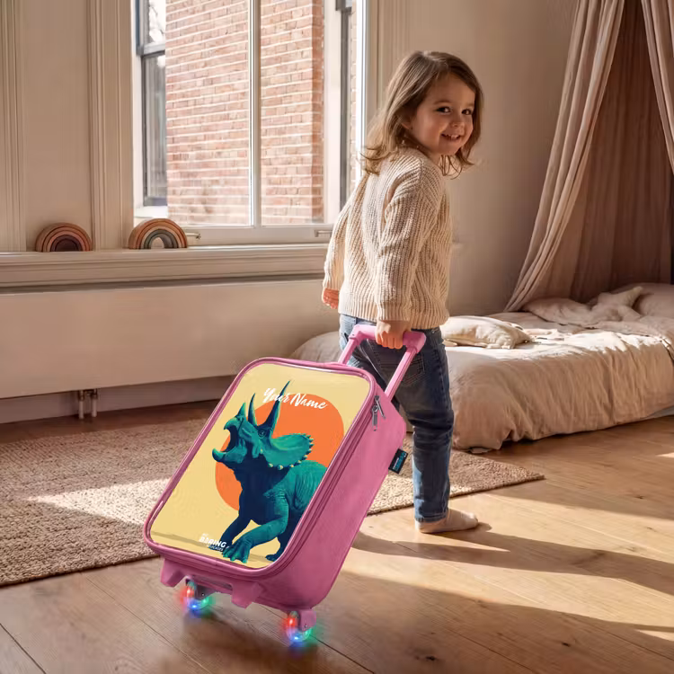 Children's suitcase - Pink - Dino - Triceratops - Animal — 2