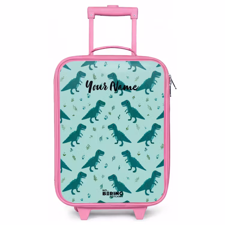 Children's suitcase - Pink - Dinos - Pattern - Green — 1