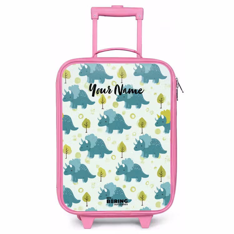 Children's suitcase - Pink - Dinos - Pattern - Nature — 1