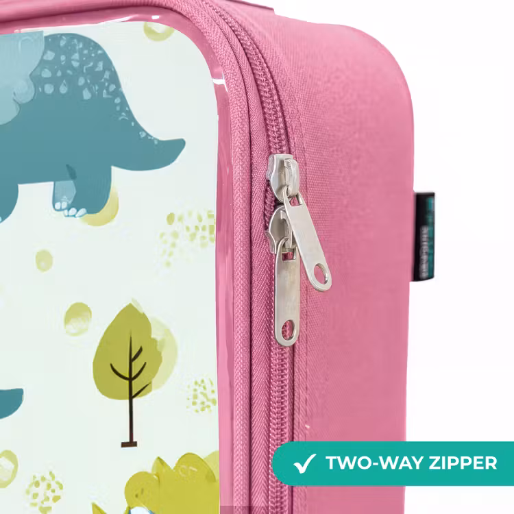 Children's suitcase - Pink - Dinos - Pattern - Nature — 4