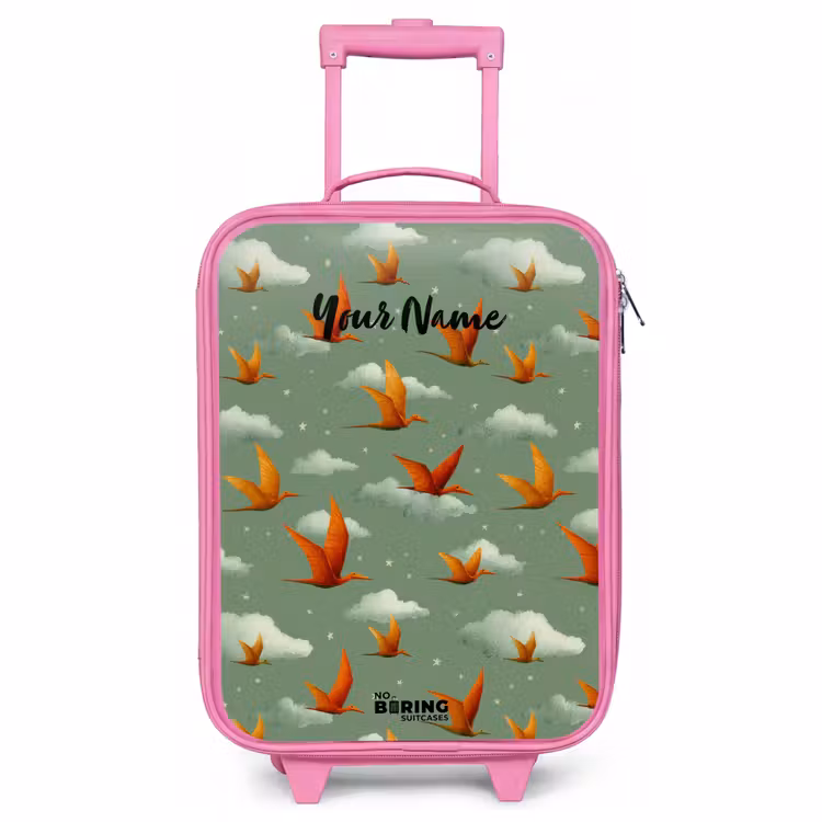 Children's suitcase - Pink - Pattern - Dino - Pterosaurs — 1