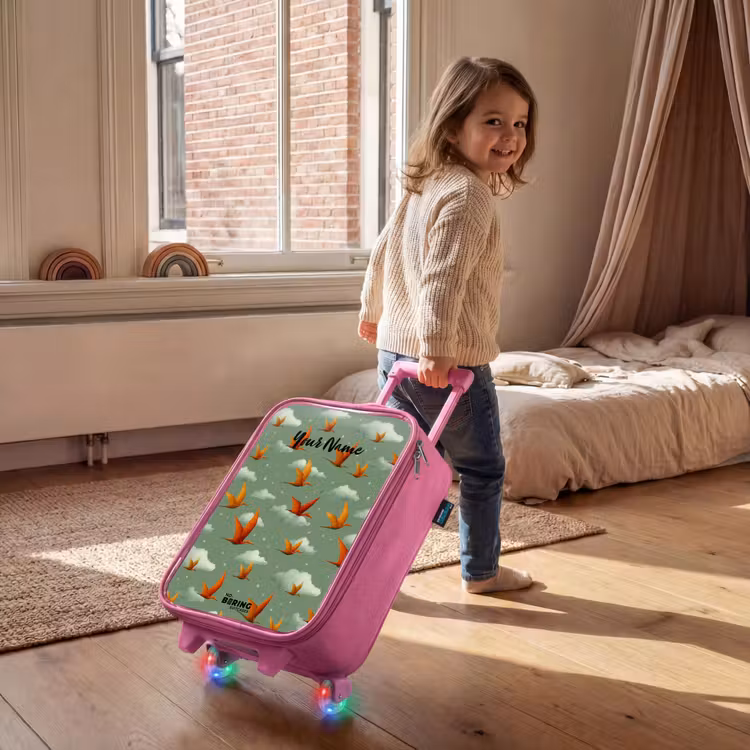 Children's suitcase - Pink - Pattern - Dino - Pterosaurs — 2